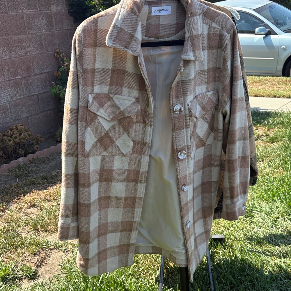 Plaid Button-Up Jacket